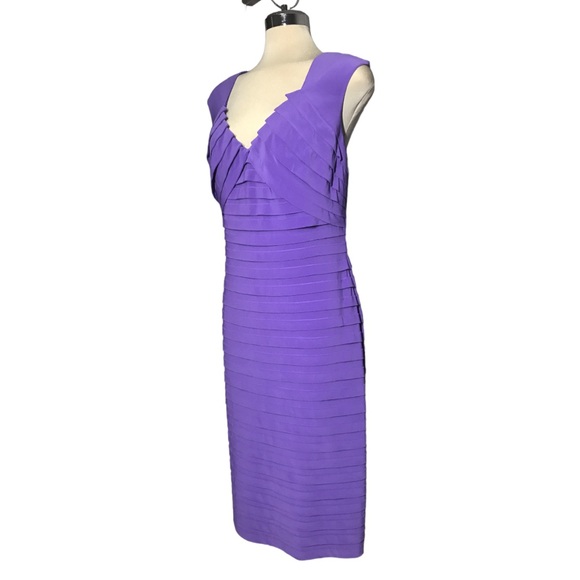 Adrianna Papell   Luxury Designer Purple Sleeveless Sheath Dress Size 14 - Picture 9 of 15